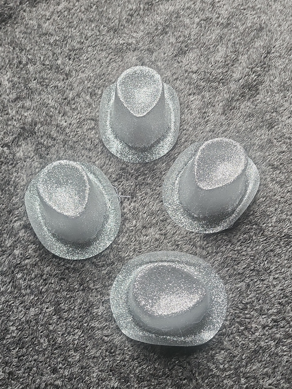 Small Silver Glitter Cowboy Hats!